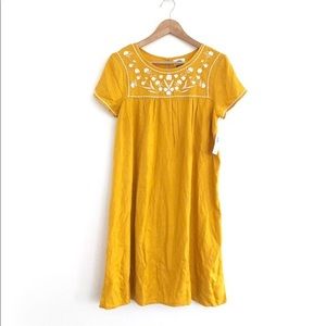 Old Navy Yellow Embroidered Dress